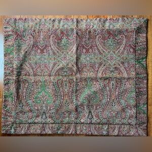 Custom Made 100%Wool Jacquard, 100%Silk Reversible 2 King Pillow Shams.